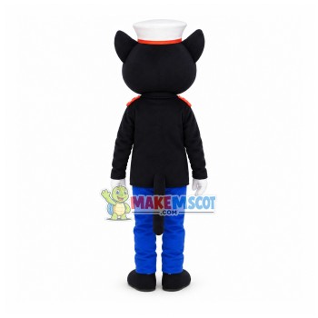Black Cat Sheriff Mascot Childhood Cartoon Costume Black Cat Sheriff Mascot Childhood Cartoon Costume