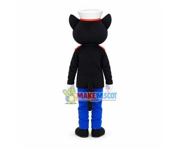 Black Cat Sheriff Mascot Childhood Cartoon Costume Black Cat Sheriff Mascot Childhood Cartoon Costume