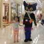 Black Cat Sheriff Mascot Childhood Cartoon Costume