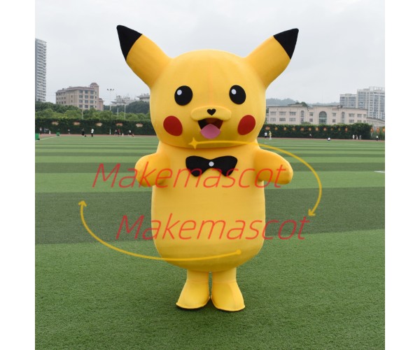 Likable Pikachu Mascot Costume Wearing Tie Likable Pikachu Mascot Costume Wearing Tie