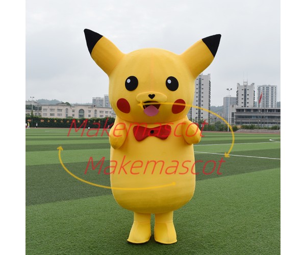 Likable Pikachu Mascot Costume Wearing Tie Likable Pikachu Mascot Costume Wearing Tie