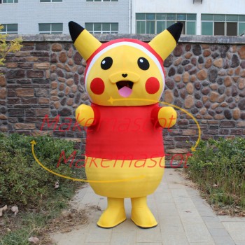 Convivial Pikachu Mascot Costume With Headband Convivial Pikachu Mascot Costume With Headband