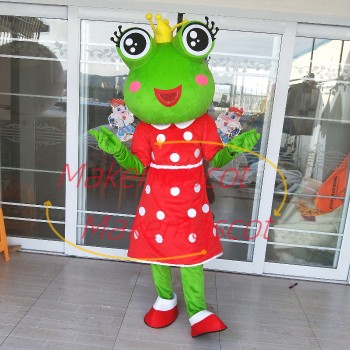 Elated Crown Frog Couple Mascot Costume
