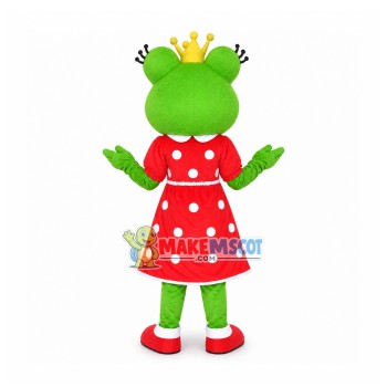 Elated Crown Frog Couple Mascot Costume
