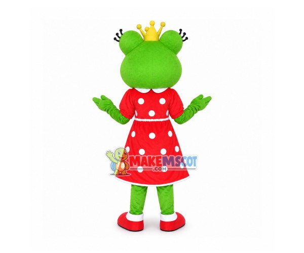 Elated Crown Frog Couple Mascot Costume Elated Crown Frog Couple Mascot Costume