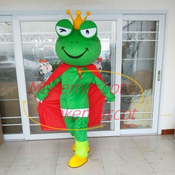 Elated Crown Frog Couple Mascot Costume