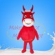 Relaxed Cartoon Red Cattle Mascot Costume Relaxed Cartoon Red Cattle Mascot Costume