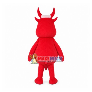 Relaxed Cartoon Red Cattle Mascot Costume Relaxed Cartoon Red Cattle Mascot Costume