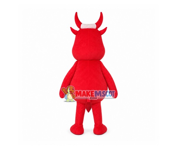 Relaxed Cartoon Red Cattle Mascot Costume Relaxed Cartoon Red Cattle Mascot Costume