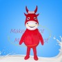 Relaxed Cartoon Red Cattle Mascot Costume