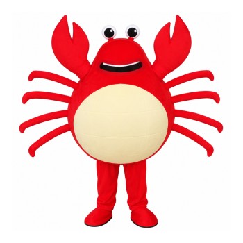 Cartoon Live Crab Brandishing Tongs Mascot Costume