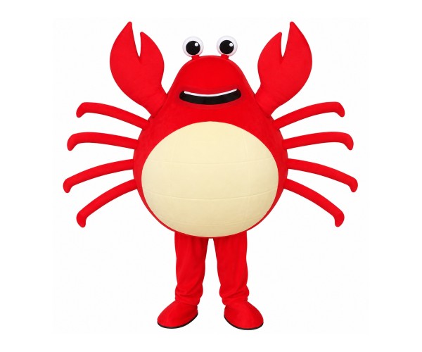 Cartoon Live Crab Brandishing Tongs Mascot Costume Cartoon Live Crab Brandishing Tongs Mascot Costume