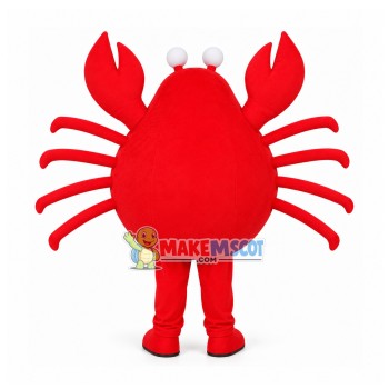 Cartoon Live Crab Brandishing Tongs Mascot Costume Cartoon Live Crab Brandishing Tongs Mascot Costume