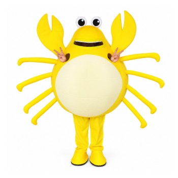 Cartoon Live Crab Brandishing Tongs Mascot Costume Cartoon Live Crab Brandishing Tongs Mascot Costume