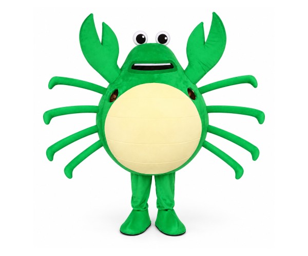 Cartoon Live Crab Brandishing Tongs Mascot Costume Cartoon Live Crab Brandishing Tongs Mascot Costume