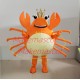 Cartoon Live Crab Brandishing Tongs Mascot Costume Cartoon Live Crab Brandishing Tongs Mascot Costume