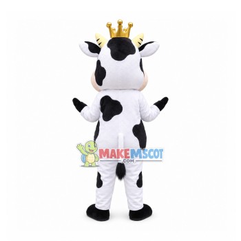 Crown Dairy Cow With Large Milk Production Mascot Costume Crown Dairy Cow With Large Milk Production Mascot Costume