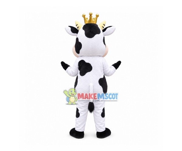 Crown Dairy Cow With Large Milk Production Mascot Costume Crown Dairy Cow With Large Milk Production Mascot Costume