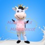 Crown Dairy Cow With Large Milk Production Mascot Costume