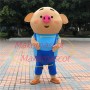 Lively Snot Pig in Suspenders Mascot Cartoon Costume
