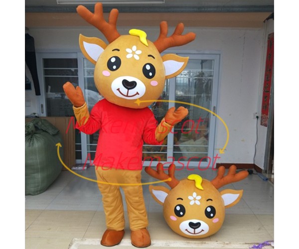 Vivid Beautiful Sika Deer Mascot Costume Vivid Beautiful Sika Deer Mascot Costume