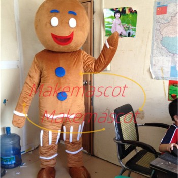 Gingerbread Man With Icing Mascot Costume