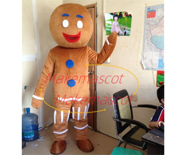 Gingerbread Man With Icing Mascot Costume Gingerbread Man With Icing Mascot Costume