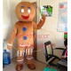 Gingerbread Man With Icing Mascot Costume Gingerbread Man With Icing Mascot Costume