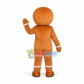 Gingerbread Man With Icing Mascot Costume Gingerbread Man With Icing Mascot Costume