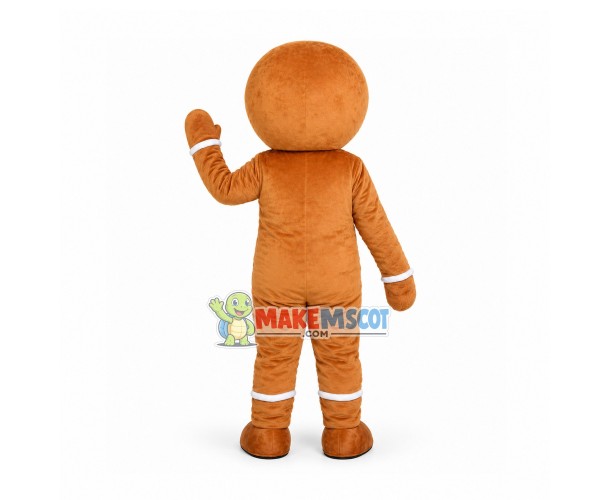 Gingerbread Man With Icing Mascot Costume Gingerbread Man With Icing Mascot Costume