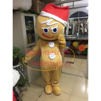 Christmas Soft Gingerbread Man Mascot Costume Christmas Soft Gingerbread Man Mascot Costume