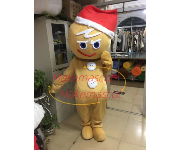 Christmas Soft Gingerbread Man Mascot Costume Christmas Soft Gingerbread Man Mascot Costume