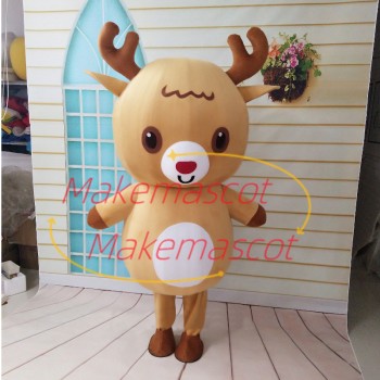 Growing Red Nosed Fawn Mascot Costume Growing Red Nosed Fawn Mascot Costume