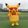 Excited Pikachu With Red Glasses Mascot Costume