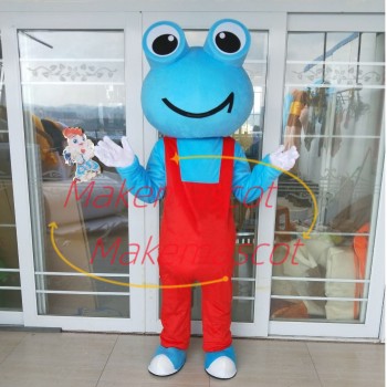 Bright Frog With Happy Smile Mascot Costume