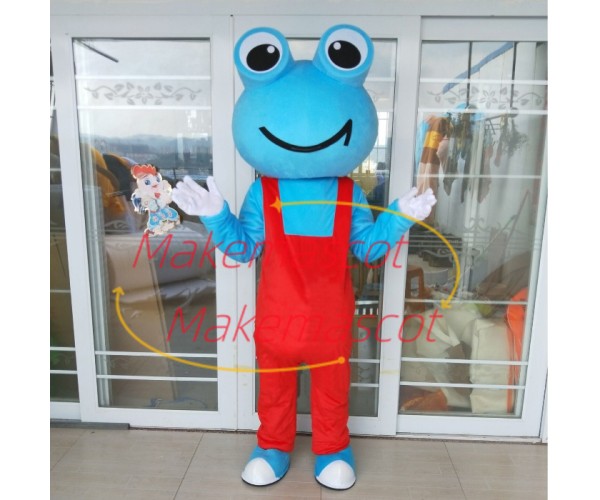 Bright Frog With Happy Smile Mascot Costume Bright Frog With Happy Smile Mascot Costume