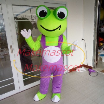 Bright Frog With Happy Smile Mascot Costume