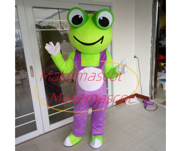 Bright Frog With Happy Smile Mascot Costume Bright Frog With Happy Smile Mascot Costume