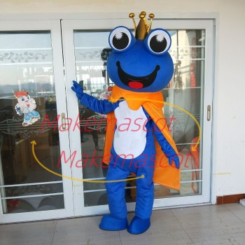 Cheerful Crown Frog Mascot Costume For Event