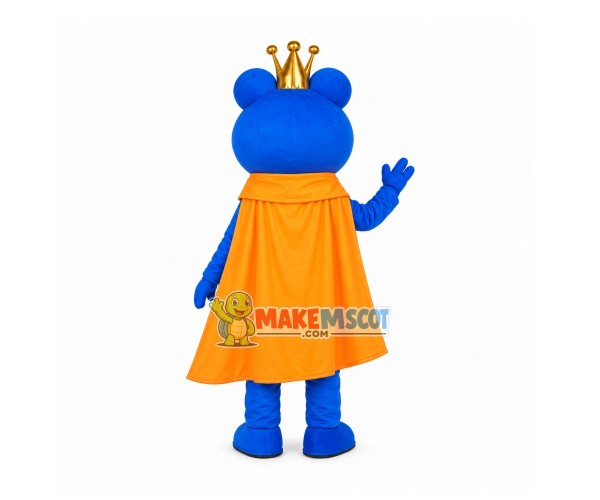 Cheerful Crown Frog Mascot Costume For Event Cheerful Crown Frog Mascot Costume For Event