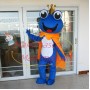 Cheerful Crown Frog Mascot Costume For Event