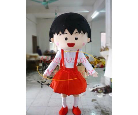 Optimistic Girl Chibi Maruko-chan Mascot Costume Optimistic Girl Chibi Maruko-chan Mascot Costume