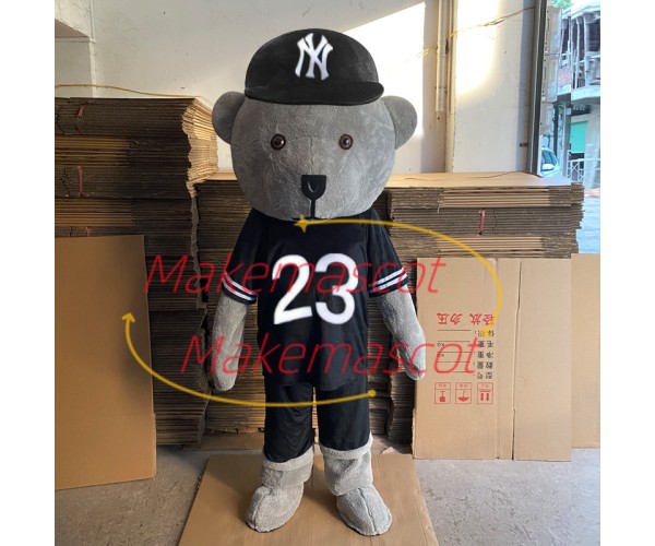 Adult Sports Grey Bear Mascot Costume Adult Sports Grey Bear Mascot Costume