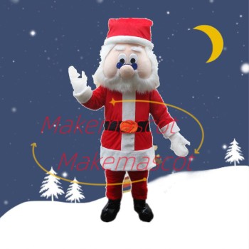 Santa Claus With Blue Glasses Mascot Costume