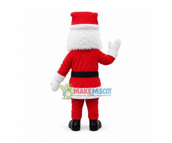 Santa Claus With Blue Glasses Mascot Costume Santa Claus With Blue Glasses Mascot Costume