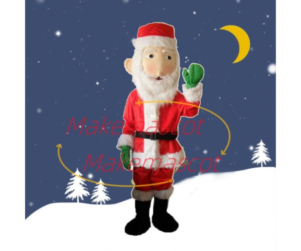 Long Faced Santa Claus Mascot Costume Long Faced Santa Claus Mascot Costume