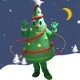 Christmas Tree With Red Ribbon Mascot Costume Christmas Tree With Red Ribbon Mascot Costume