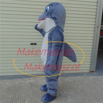 Gray Dolphin With Mild Temper Mascot Costume Gray Dolphin With Mild Temper Mascot Costume