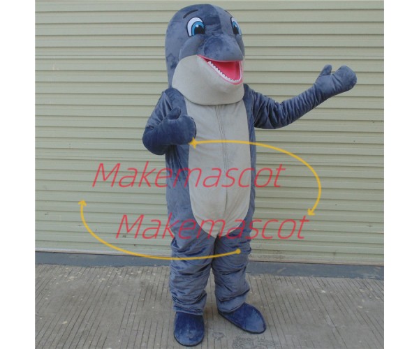 Gray Dolphin With Mild Temper Mascot Costume Gray Dolphin With Mild Temper Mascot Costume