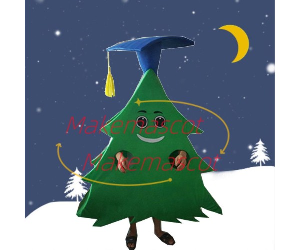 Christmas Cartoon Doctor Pine Tree Mascot Costume